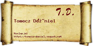 Tomecz Dániel névjegykártya