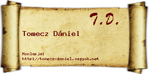 Tomecz Dániel névjegykártya